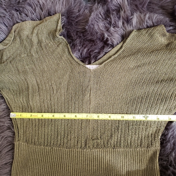Vintage Boho Grunge Green Y2K Knit Sweater Size M - Picture 3 of 4